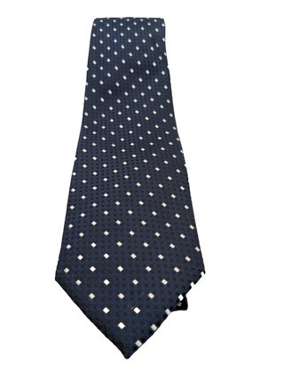 Cravatta uomo blu navy a pois microfibra elegante