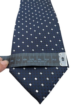 Cravatta uomo blu navy a pois microfibra elegante