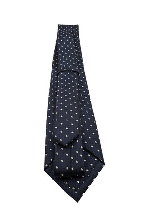 Cravatta uomo blu navy a pois microfibra elegante