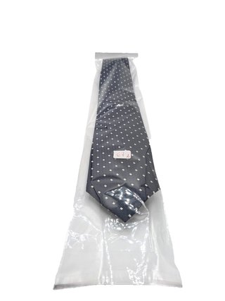 Cravatta uomo blu navy a pois microfibra elegante