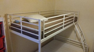 Litera Ikea Matrimonio/Individual Metal Blanca
