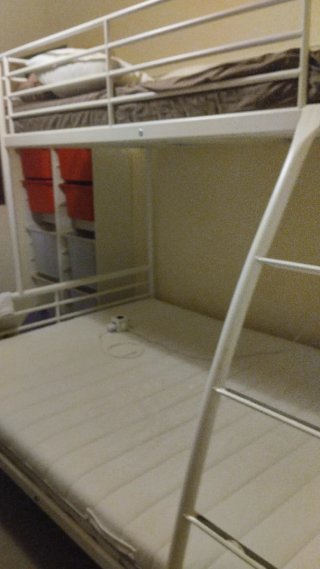 Litera Ikea Matrimonio/Individual Metal Blanca
