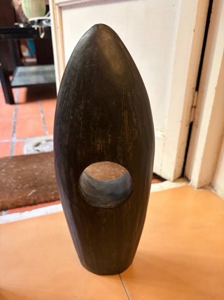 Juego 3 Esculturas Madera Oscura