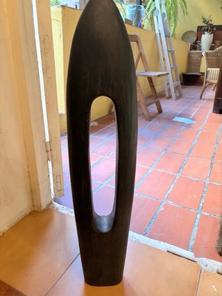 Juego 3 Esculturas Madera Oscura