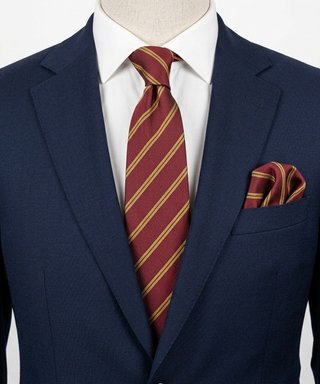 Cravatta Vintage Regimental Bordeaux Righe Oro