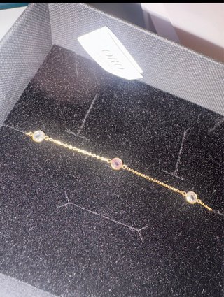 Pulsera Oro 18K con Circonitas Rosas y Blancas!