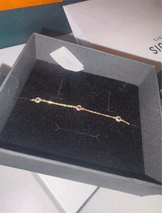 Pulsera Oro 18K con Circonitas Rosas y Blancas!