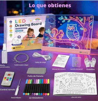 Pizarra Luminosa LED Niños 30x40cm