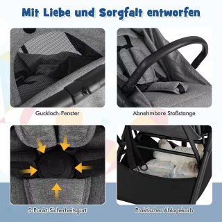 COSTWAY Silla de Paseo Ligera