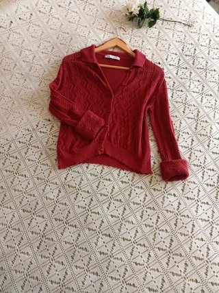 Chaqueta Zara Roja Punto Talla M