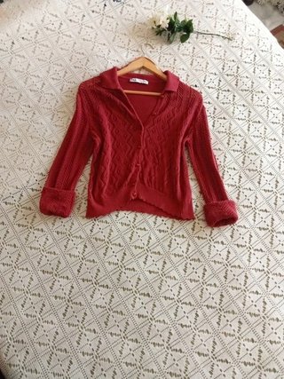Chaqueta Zara Roja Punto Talla M