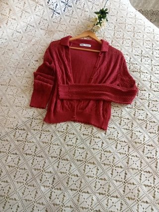 Chaqueta Zara Roja Punto Talla M