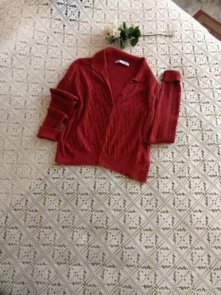 Chaqueta Zara Roja Punto Talla M