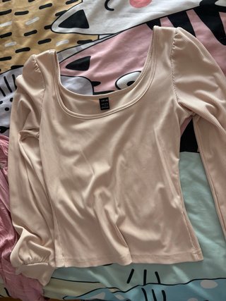 Camiseta SHEIN manga larga beige talla S