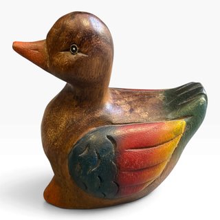 Pato Decorativo Madeira Vintage