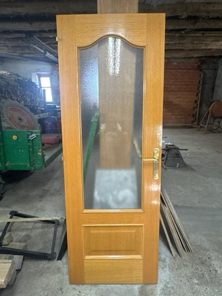 puerta roble con cristal (202.5 x 72.5 cm)