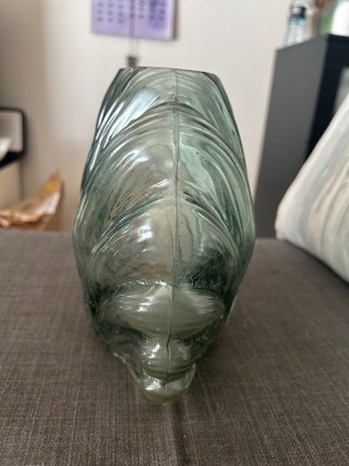 Jarrón de cristal concha verde