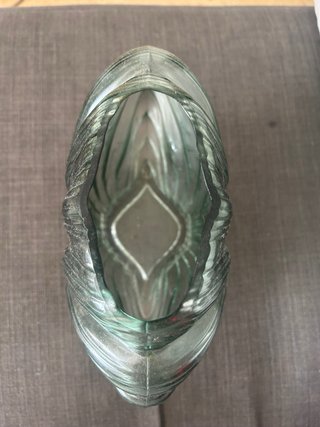 Jarrón de cristal concha verde