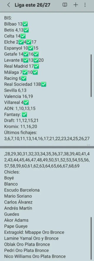 Ventas e intercambios Panini Liga Este 26/27