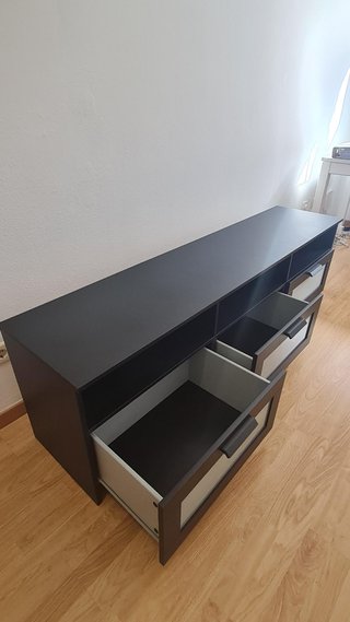 Mueble TV IKEA Negro 3 Cajones