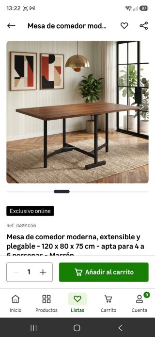 Mesa Comedor Extensible Plegable Marrón