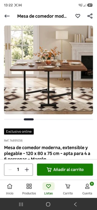 Mesa Comedor Extensible Plegable Marrón