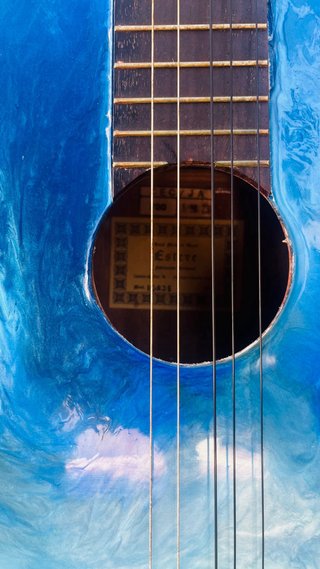 Guitarra Española Decorada Resina imitación Mar