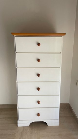 Cómoda blanca 6 cajones madera
