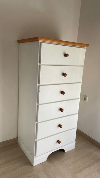 Cómoda blanca 6 cajones madera