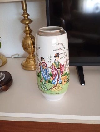 Jarrón Cerámica Chino Multicolor