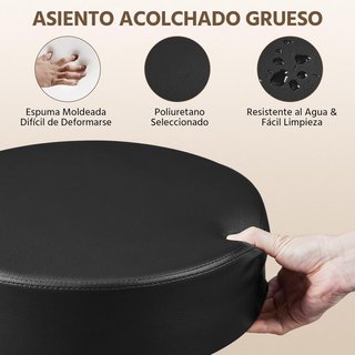 Taburete bajo con ruedas giratorio tocador oficina