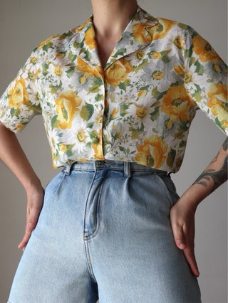 Vintage | Delicada camisa cottagecore, em algodão