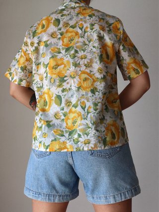 Vintage | Delicada camisa cottagecore, em algodão