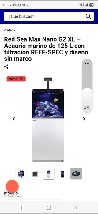 Acuario marino con mueble