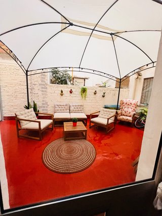 Muebles de exterior: Sofá, sillones y mesa