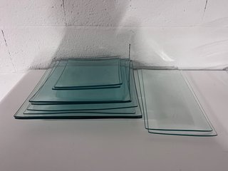 Lote 10 bandejas/platos vidrio transparentes