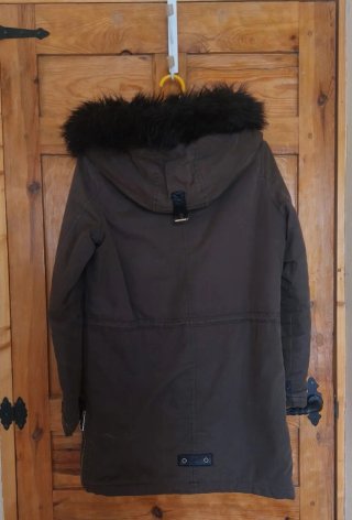 Parka larga militar capucha Bershka S