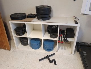 Discos, mancuernas y barra de dominadas