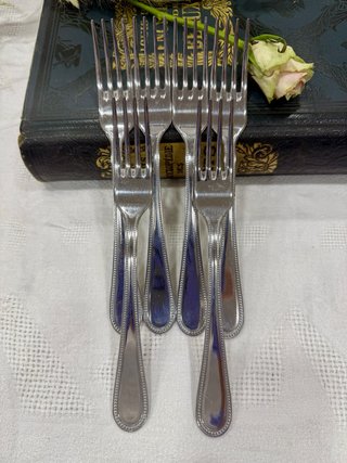 Tenedores vintage borde perlado (Set de 6)