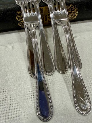Tenedores vintage borde perlado (Set de 6)