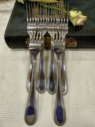 Tenedores vintage borde perlado (Set de 6)