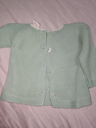 Conjunto punto bebé 0 meses capota unisex
