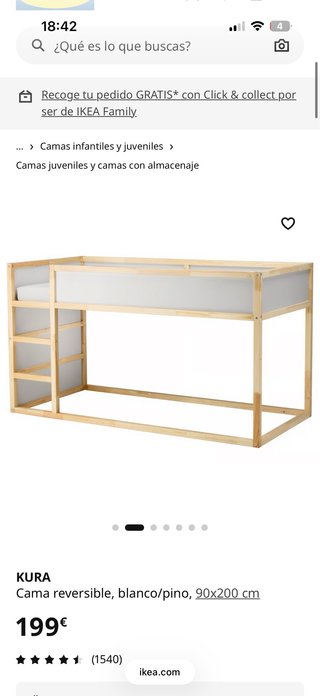 Cama Kura IKEA reversible madera