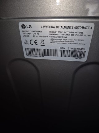 Lavadora LG ThinQ 9kg