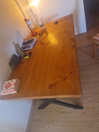 Mesa Comedor Artesanal Madera y Metal