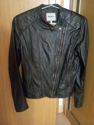 Cazadora Biker Piel Pepe Jeans Talla S