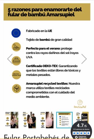 Fular porteo bambú Amar su piel