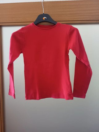 T-shirt rapariga manga comprida vermelha