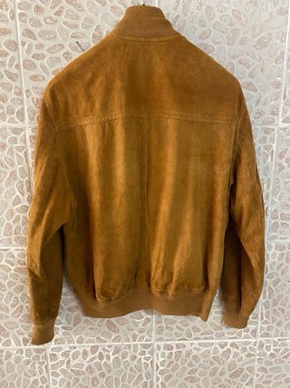 Giacca bomber in vera pelle scamosciata vintage
