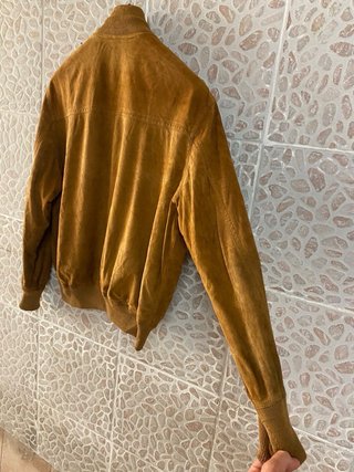 Giacca bomber in vera pelle scamosciata vintage